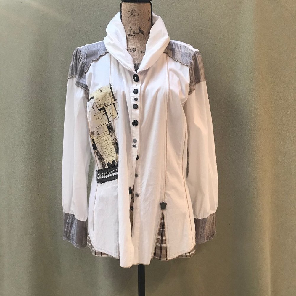 Elisa Cavetti Exquisite Design Blouse Cotton Italy